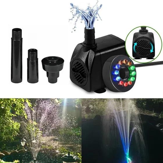 Kit Chafariz Efeito Chuva Bomba Submersa Led P/ Fonte Lago