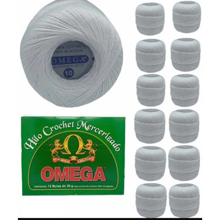 Caja Hilo Crochet Omega Blanco, Algodón, No. 20 (12 Piezas) Caja Hilo Crochet Omega Blanco, Algodón, No. 20 (12 Piezas)