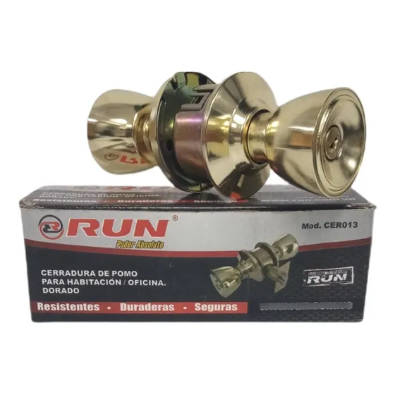 Cerradura De Pomo Para Habitacion/oficina Run-dorado Cer013