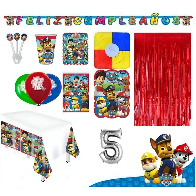 Kit Infantil Decoración Fiesta - Paw Patrol X20 Invitados
