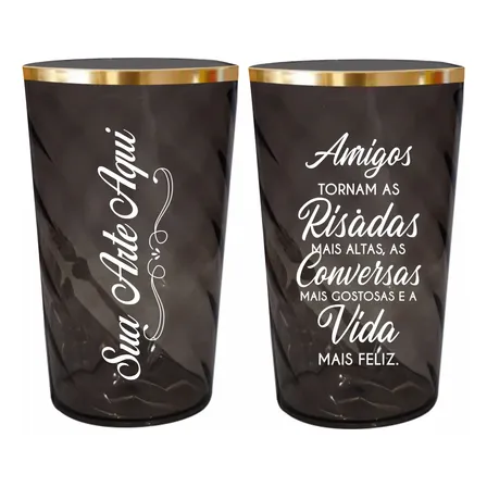 Kit 30 Copos Twister Acrílico Borda 400ml Personalizados Escolha Sua Cor