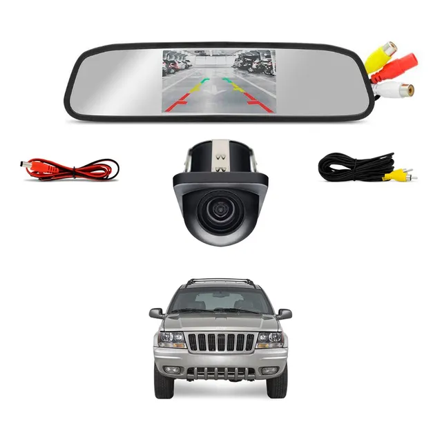 Retrovisor Com Câmera De Ré Mini Hd Jeep Cherokee