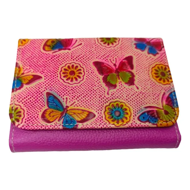 Billetera Cuero Tala Mariposas