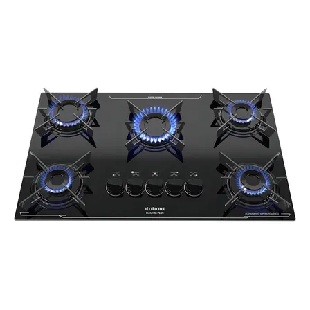 Cooktop Itatiaia Electra Plus 5 Bocas Mesa Vidro Preto Bivol Preto 127/220v