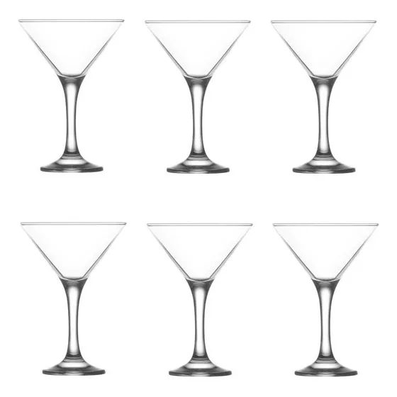 Copa Martini Coctelería X 06 Unidades 175 Ml Misket Bar Color Vidrio