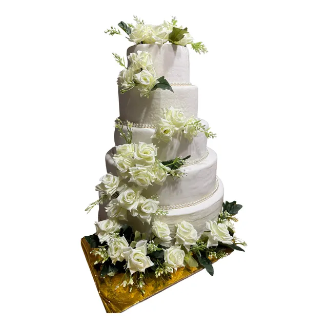 Alquiler De Torta Falsa De Boda (con Fondant Real)