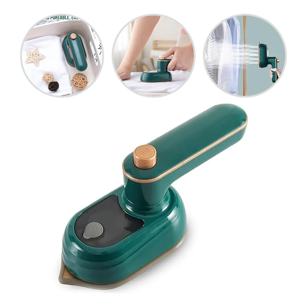 Mini Ferro De Passar Roupa A Vapor Para Viagem Bivolt Verde-escuro 127/220v