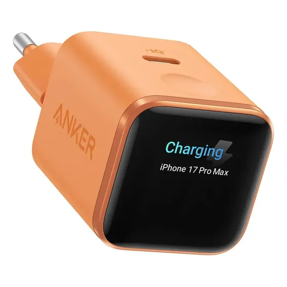 Cargador 45W Tipo C Anker Nano GAN con Pantalla Inteligente, Carga Rápida, Reconocimiento Inteligente, Modo de Cuidado Integrado, Compatible con Samsung, iPhone y Xiaomi