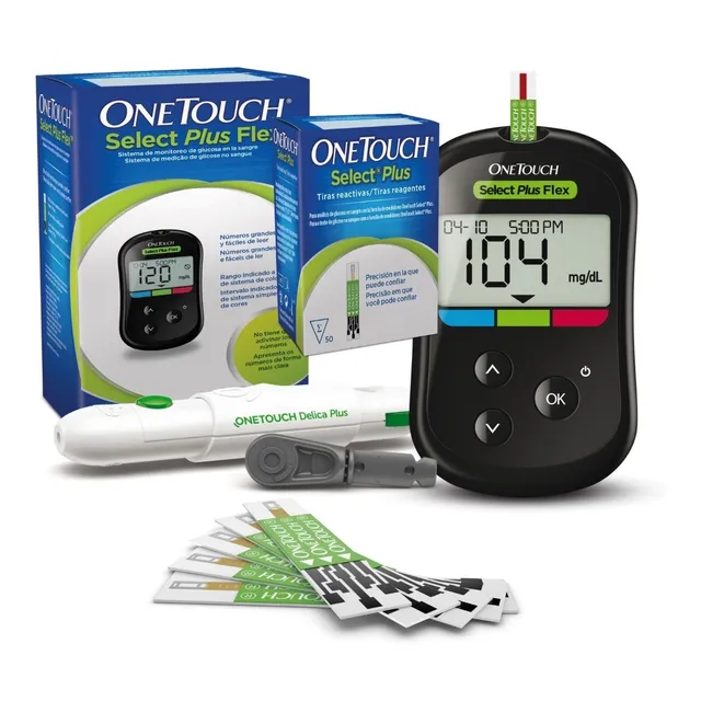 Glicosimetro One Touch Select Plus Flex + 50 Tiras Glicemia