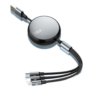 Cabo De Dados 6a 100w 3 Em 1 Cabo Usb Rápido Retrátil Cabo De Dados 6a 100w 3 Em 1 Cabo Usb Rápido Retrátil