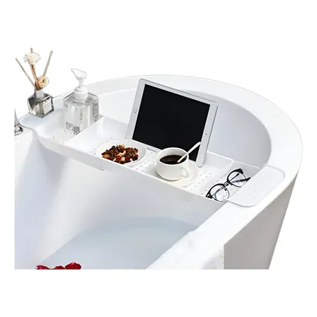 Bandeja Banheira Expansível Suporte Apoio Organizador 78 Cm Branca