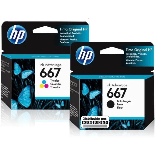 Cartucho De  Tinta Hp 667 Negro Y Tricolor 