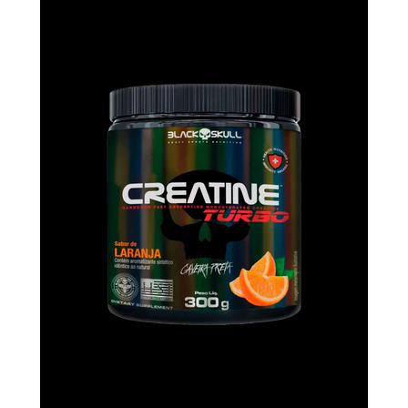 Suplemento Em Pó Black Skull Caveira Preta Turbo Laranja Em Pote 300g Suplemento Em Pó Black Skull Caveira Preta Turbo Laranja Em Pote 300g