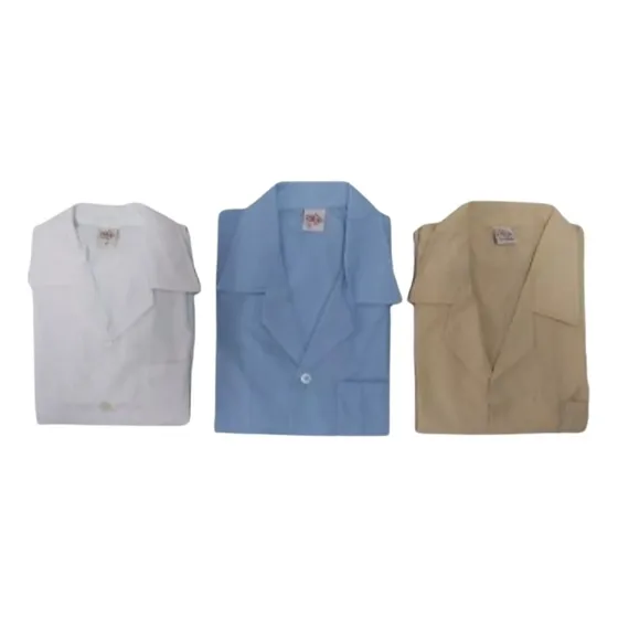 Camisas Escolares Beige,celeste,blanco.tallas 14 Al M Unisex
