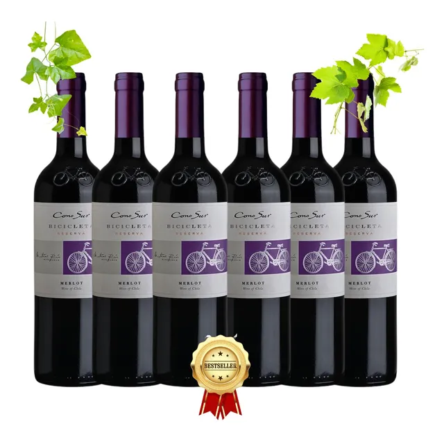 Pack 6 Vinos Cono Sur Bicicleta Reserva - Merlot - 750ml