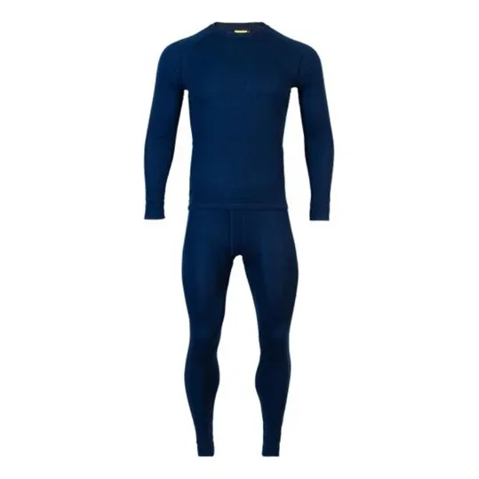 Conjunto Primera Capa Térmica 100% Poliéster Azul Azul Marino Lisa M