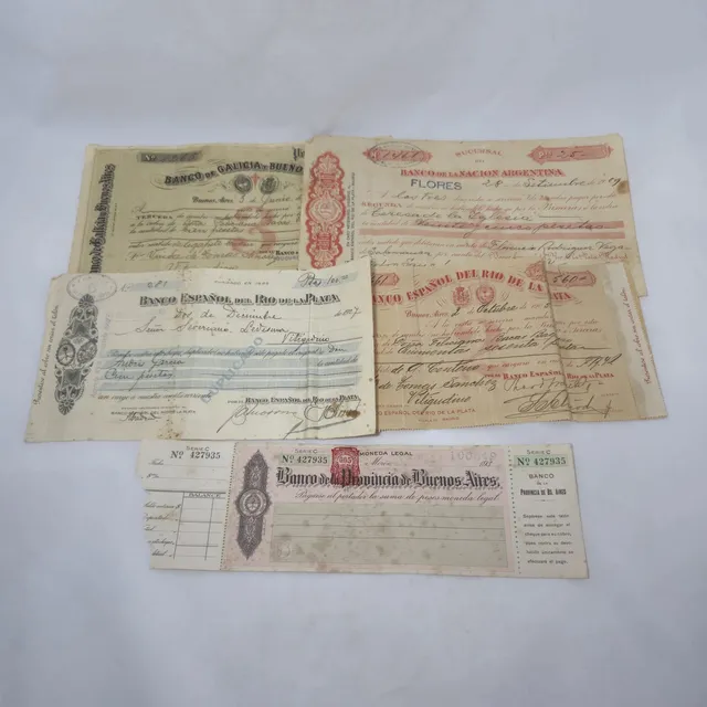 Antiguos Documentos Banco Galicia Nacion Español Mag 65545