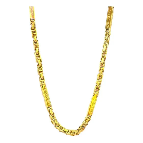 Cadena Punto Trama 5 Mm Enchapado En Oro 18k
