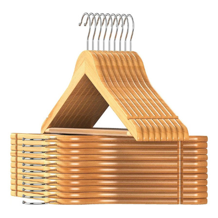 Pack De 10 Perchas De Madera Lustrada Y Barnizada 1° Calidad Premium Waggs Pack De 10 Perchas De Madera Lustrada Y Barnizada 1° Calidad Premium Waggs