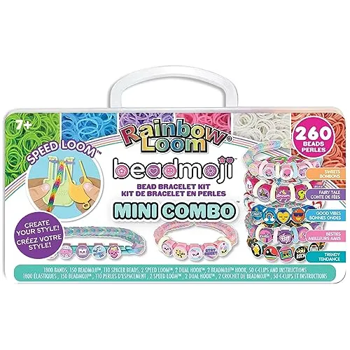 Beadmoji Mini Combo - Kit De Pulseras De Caucho Y Abalo...