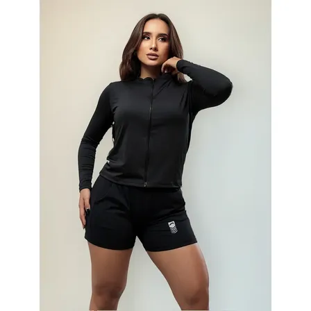 Jaqueta Alta Performance Leve Proteção Uv Treino Academia Preto Gg Lisa