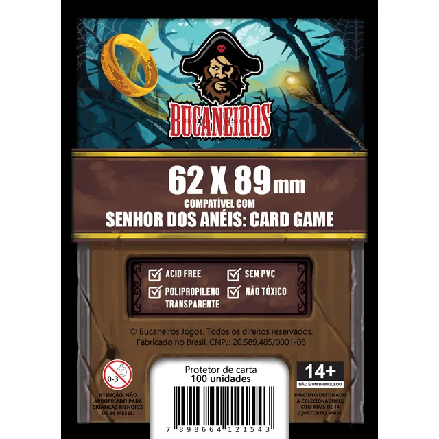 Sleeve Customizado Para Senhor Dos Anéis Card Game (62 X 89)