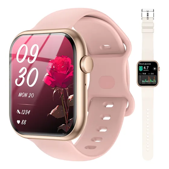Reloj Inteligente Smartwatch Rosa Reloj Inteligente Llamadas Por Bluetooth Para Mujer