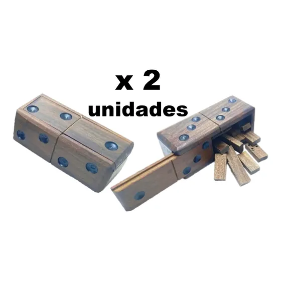 Juego Domino De Mesa P/ Jugar O Regalar Madera (x2 Unidades)