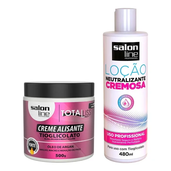 Salon Line Alisante Tioglicolato Argan Forte + Neutralizante