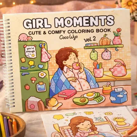 Livro De Colorir Girl Moments Volume 2 Capa Dura + Acetato