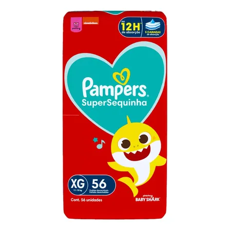 Pampers Super Sequinha Xg (11 A 15 Kg) 56 Unidades Gênero Sem gênero Tamanho Extra grande (XG)