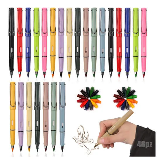 Kit 48pz Lápices Infinito Mágico Con Puntas Color Y Borrador
