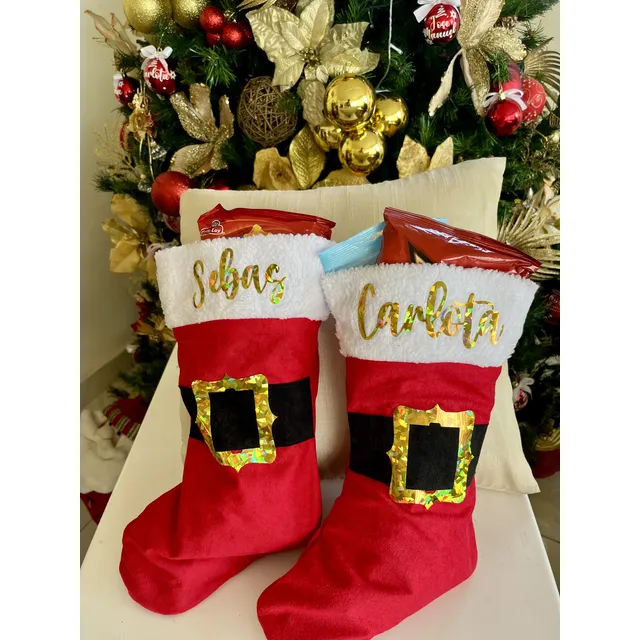 Botas Navideñas Con Dulces Y Personalizadas
