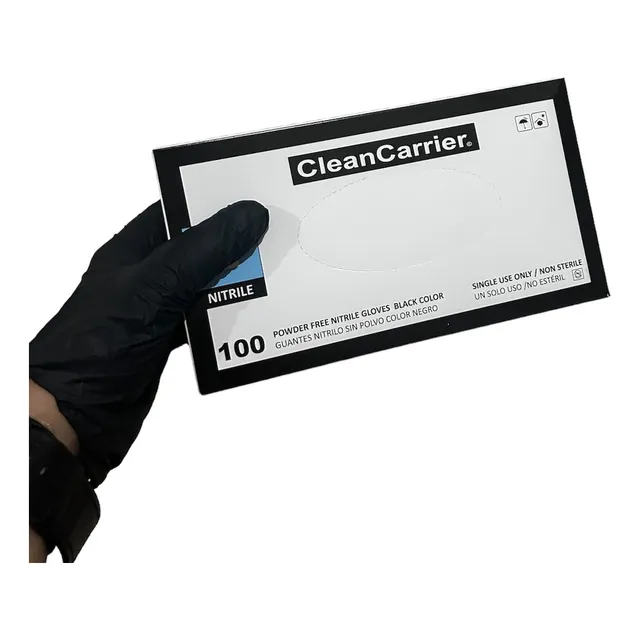 Guantes Desechables De Nitrilo De Colores Sin Polvo 100u Color Negro Talla L