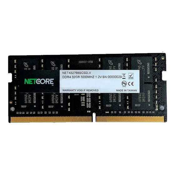 Memória RAM preto 32GB 1 Netcore NET432768SO32LV