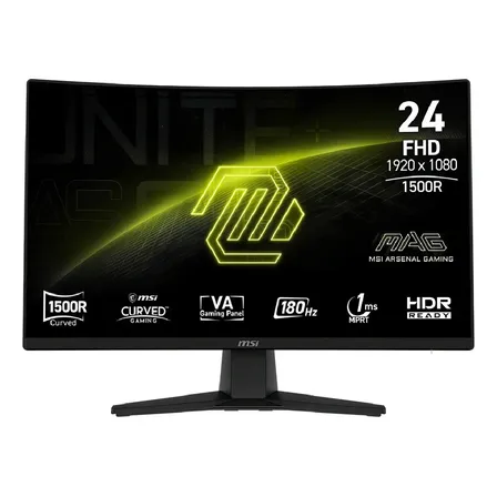 Monitor Gamer Msi Mag 242c Curvo 24, 180hz, 1ms Color Negro