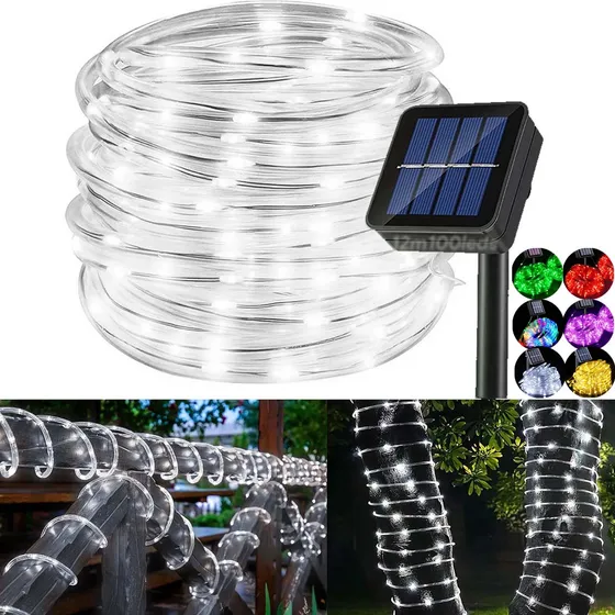 Manguera Serie Luces Navidad Solar Luz 8 Modos,impermeable