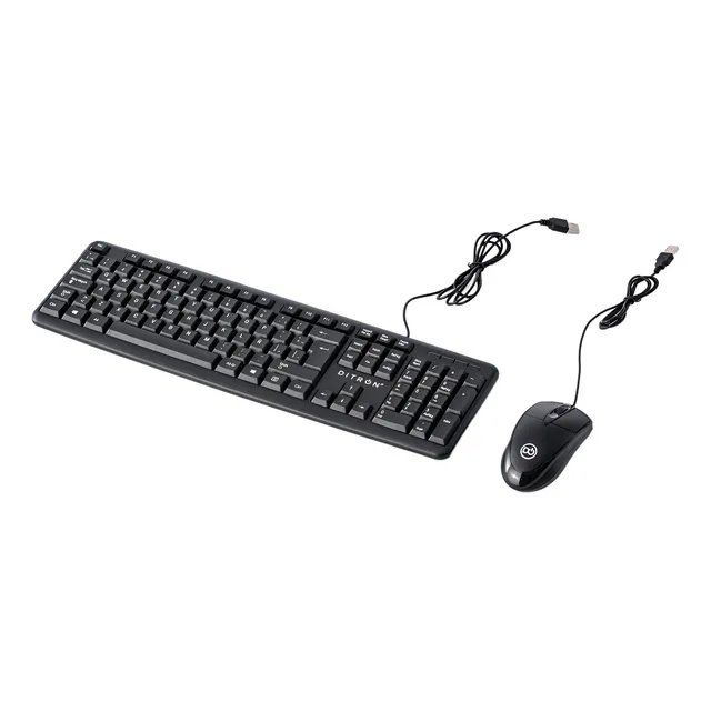 Kit Combo Teclado/mouse Con Cable Ditron Premiun Mouse Negro Teclado Negro