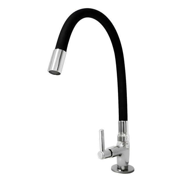 Torneira Tubo Flexível Bancada Cozinha Color Preta Luxo Cor Preto Alpha Hidrometais Tornei...