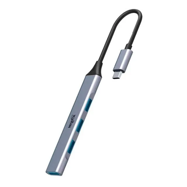 HUB USB C NISUTA NS-UH044C ALUMINIO 3 USB 2.0 + 1 USB 3.0 F