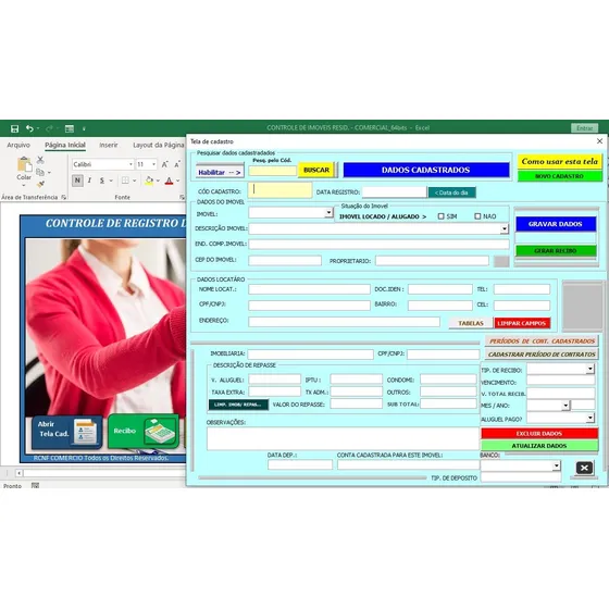 Planilha Em Excel Vba Controle De Imoveis E Recibos Aluguel!