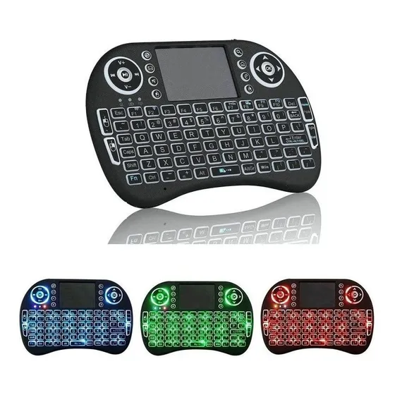 Mini Teclado Led Iluminado Wireless Bluetooth Touchpad Tv