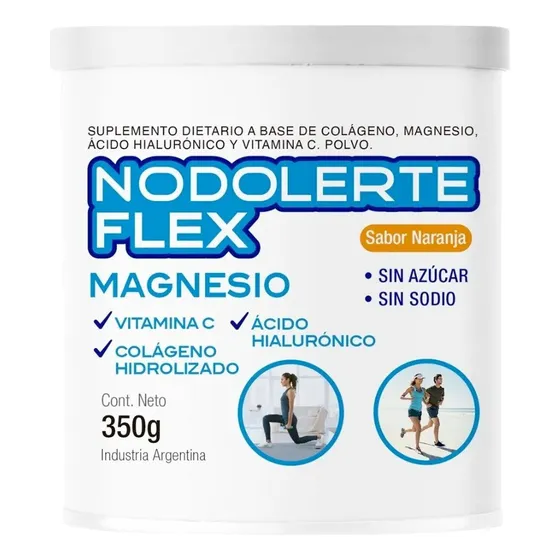 Nodolerte Flex Magnesio Polvo X 350 Gramos Sabor Naranja
