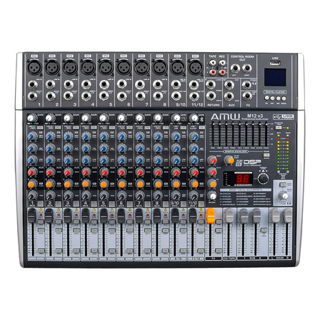 Mesa De Som Amw M12 V3 Fx 12 Canais 99 Efeitos Efx Interface De Áudio Usb Xlr P10 Mp3 Rec Bivolt Mesa De Som Amw M12 V3 Fx 12 Canais 99 Efeitos Efx Interface De Áudio Usb Xlr P10 Mp3 Rec Bivolt