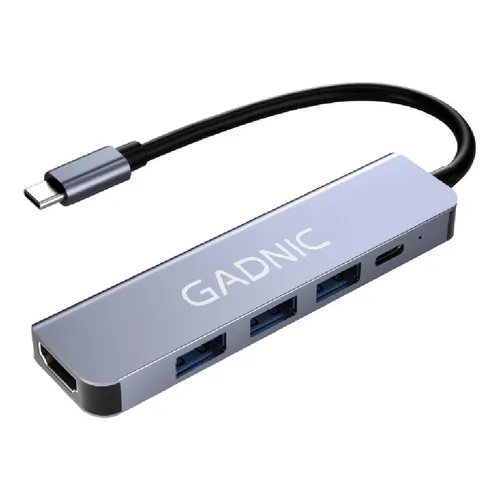 Adaptador Gadnic USB C Hub Para Mac y Pc 4 en 1 Usb C - HDMI - Usb 3.0