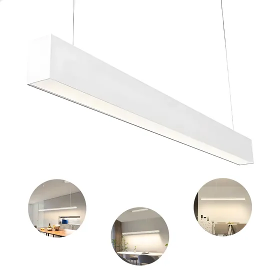 Pendente Slim Linear Retangular Led Integrado Embuled 45w 4000k Branco Neutro 127/220v