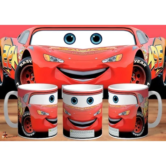 Taza De Ceramica Cars Rayo Mcqueen Disney 3d Art