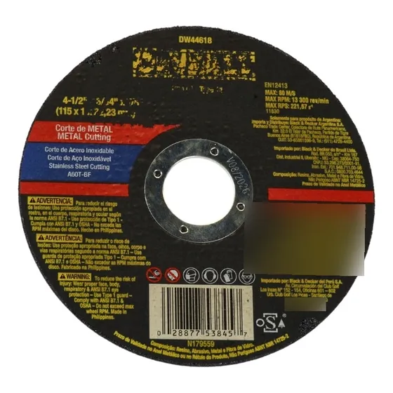 Disco Corte Inox 4-1/2  X 3/64  Dewalt