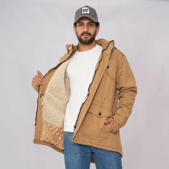 Customs Ba Camperas Hombre Parka Corderito Campera Negra Us