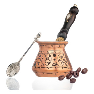Cafetera Turca Griega Árabe De Cobre De 17 Oz Con Mango De C Cafetera Turca Griega Árabe De Cobre De 17 Oz Con Mango De C